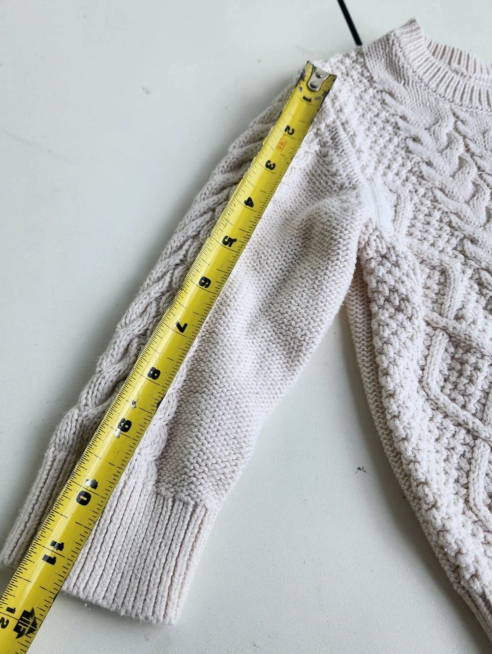 Baby GAP Size 18-24 Months Ivory  Cream Long Sleeved Cable Knit Sweater Cotton